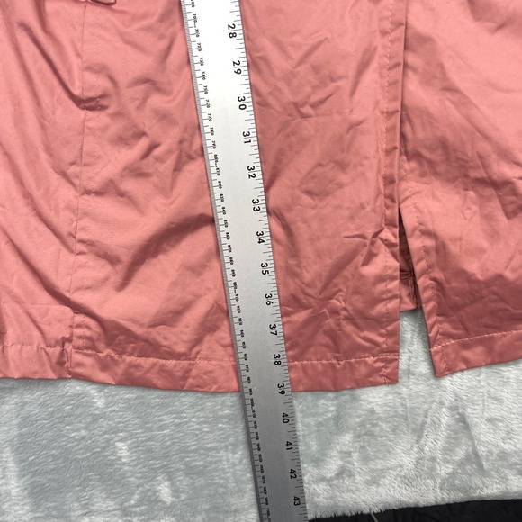 Urban Republic Rain Coat Womens XL Pink Removable Hood Lightweight Button Front - Picture 7 of 8